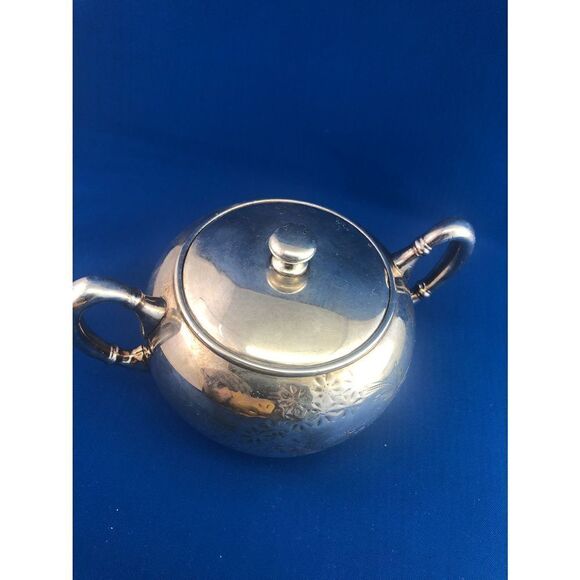 Homan quadruple Silver plated #2018 Floral Engraved Sugar Container Victorian - Picture 3 of 11